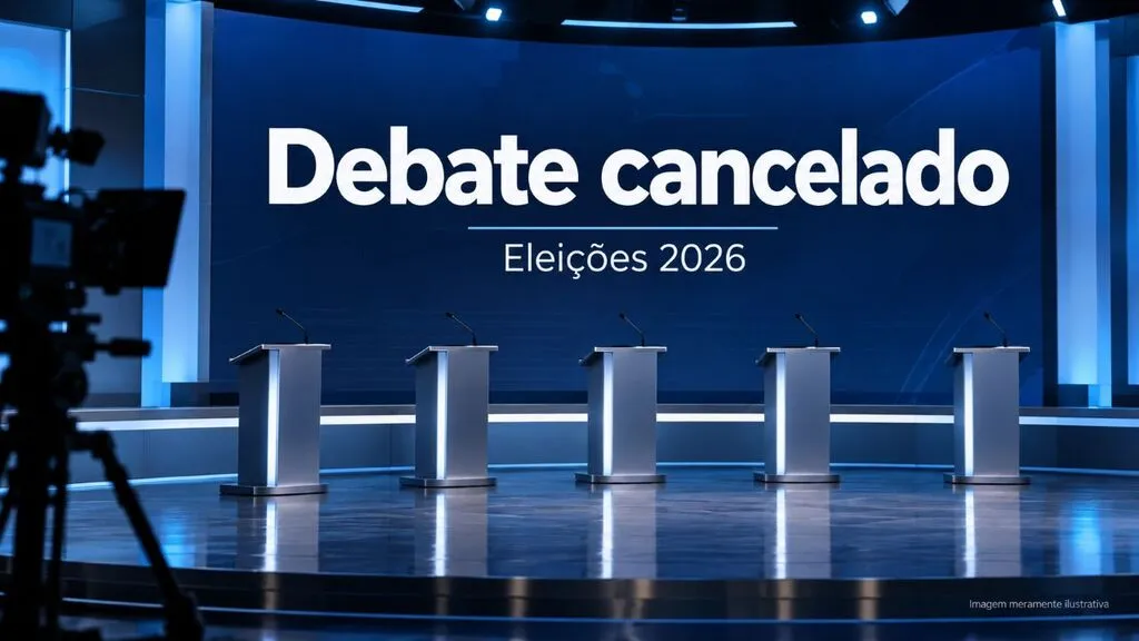 A TV Globo cancelou o debate presidencial previsto para esta quinta-feira, 1º de outubro, após decisões judiciais e a desistência de Flávio Bolsonaro. Lula já havia informado que não participaria. Imagem meramente ilustrativa, gerada por inteligência artificial.