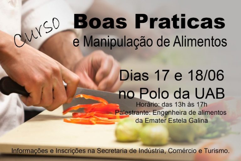 Inscrições abertas para Curso de Boas Práticas Manipulação de Alimentos Fatos do Iguaçu