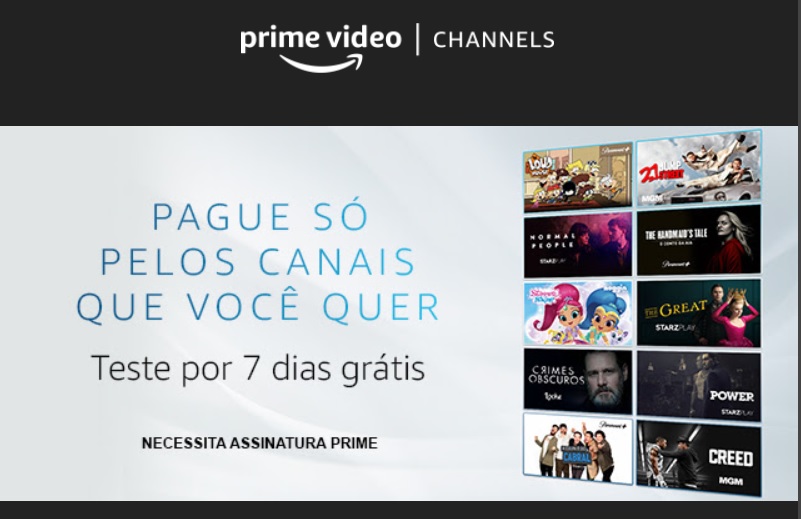 AMAZON PRIME CHANNELS o novo serviço é acessado dentro da plataforma Prime Video