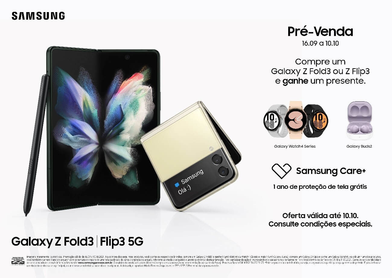 Pré-venda Galaxy Z Fold3 5G e Z Flip3 5G no Brasil